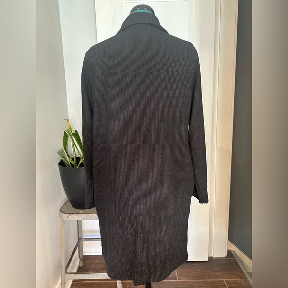 Cozy Co Waffle Knit Long Cardigan Black Knit size small - Picture 6 of 14
